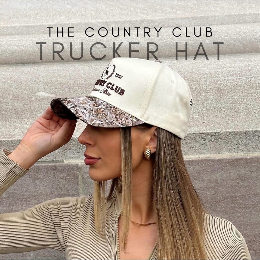 Country Club Cap SnapBack | Camo Denim Embroidered, Never Worn - Picture 7 of 8